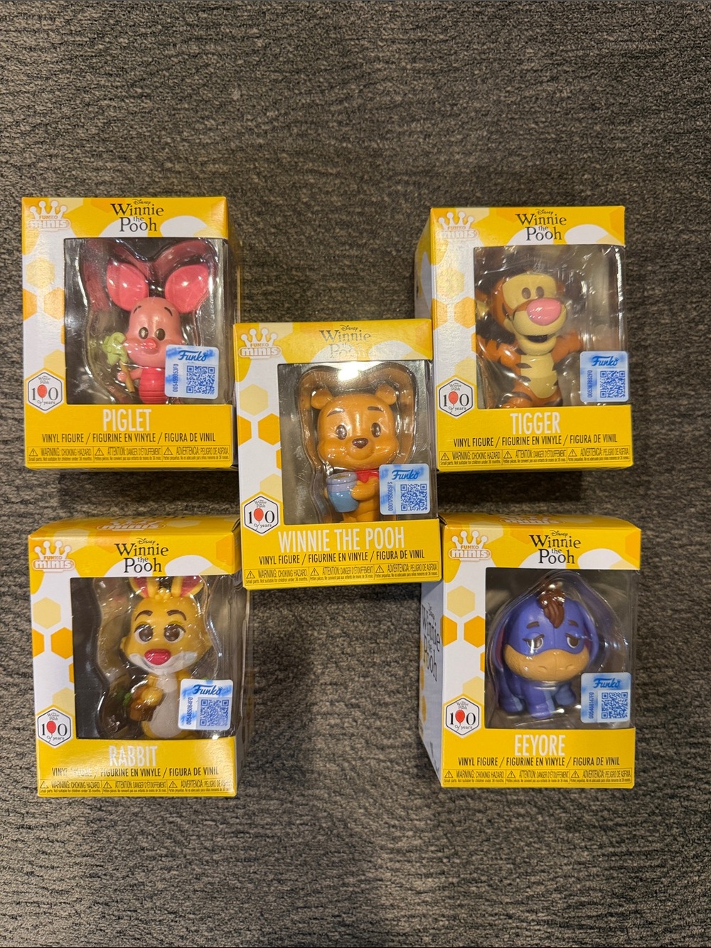 Funko Disney Winnie the Pooh Minis 100 Year Anniversary Full Set Of 5
